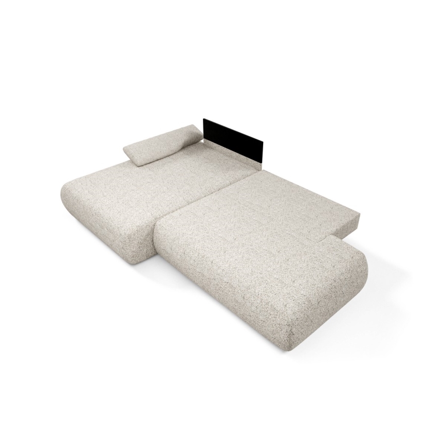 L-shaped folding corner lounge suite with a storage space PRATO left beige
