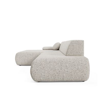 L-shaped folding corner lounge suite with a storage space PRATO left beige