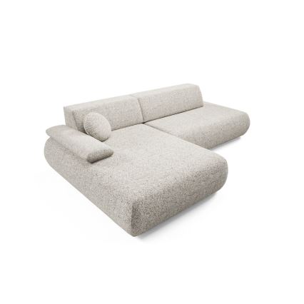 L-shaped folding corner lounge suite with a storage space PRATO left beige