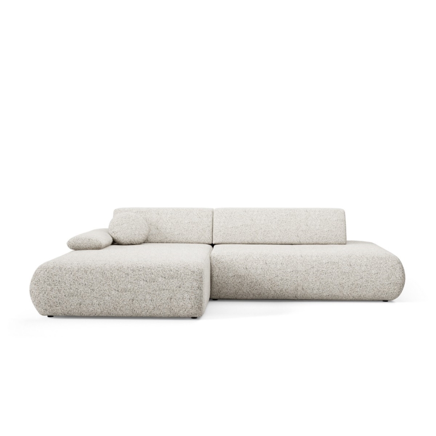 L-shaped folding corner lounge suite with a storage space PRATO left beige