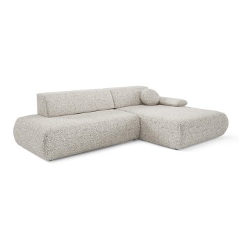 L-shaped folding corner lounge suite with a storage space PRATO right beige