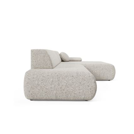 L-shaped folding corner lounge suite with a storage space PRATO right beige
