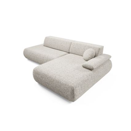 L-shaped folding corner lounge suite with a storage space PRATO right beige