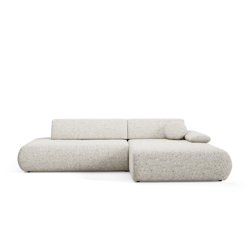 L-shaped folding corner lounge suite with a storage space PRATO right beige