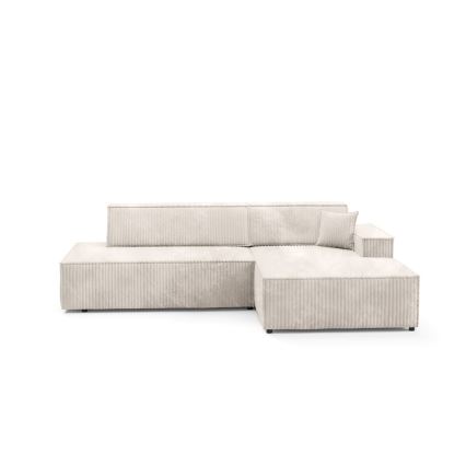L-shaped folding corner lounge suite with a storage space TERAMO right beige