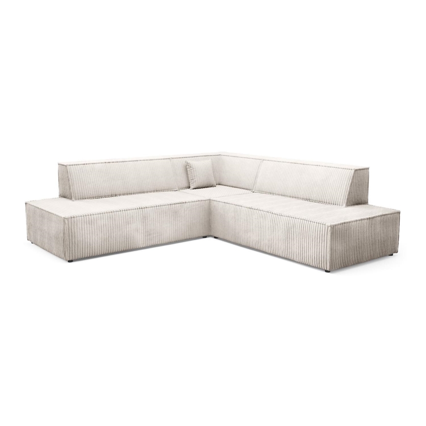 L-shaped folding corner lounge suite with a storage space TERAMO right beige