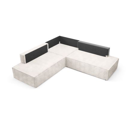 L-shaped folding corner lounge suite with a storage space TERAMO right beige