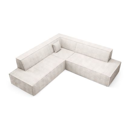 L-shaped folding corner lounge suite with a storage space TERAMO right beige
