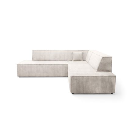 L-shaped folding corner lounge suite with a storage space TERAMO right beige