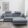 L-shaped HORTA right-hand corner sofa bed with storage, dark grey