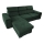 L-shaped universal corner folding lounge suite with a storage space SALVADA green