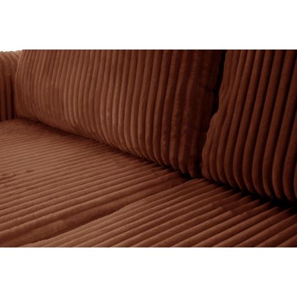 L-shaped universal folding corner lounge suite with a storage space FRIDA brown