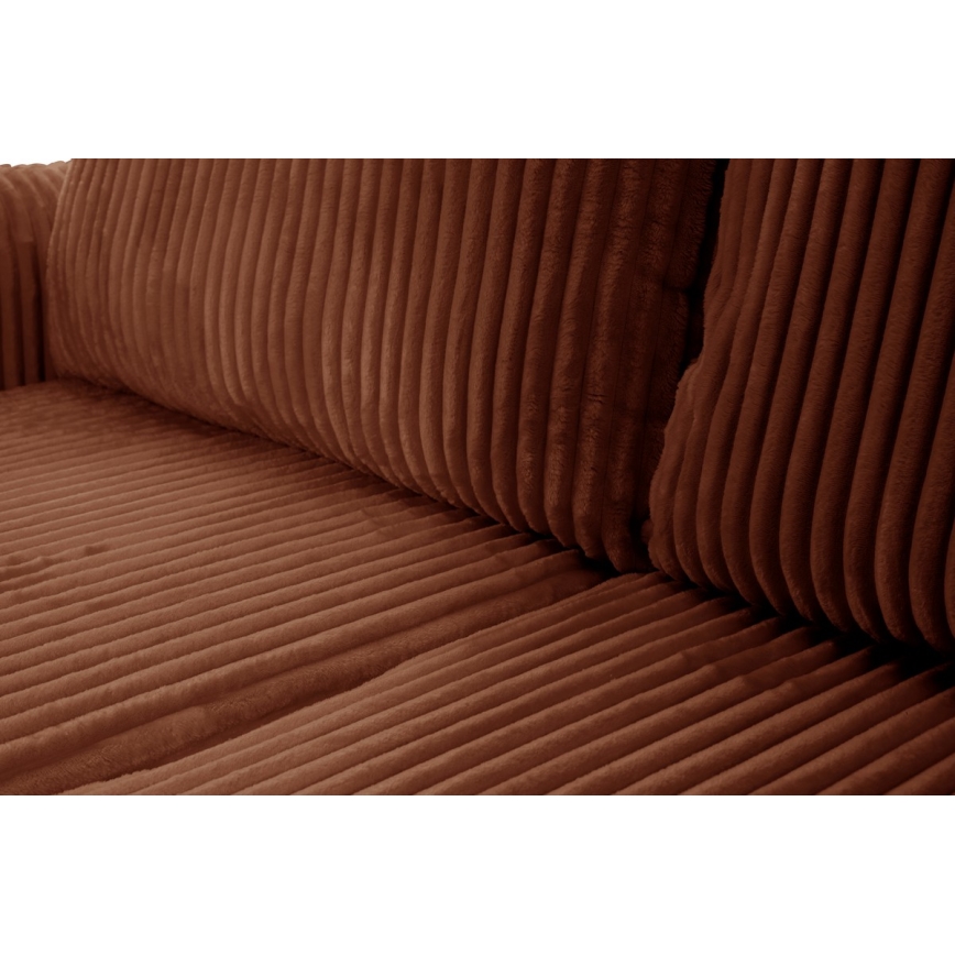 L-shaped universal folding corner lounge suite with a storage space FRIDA brown