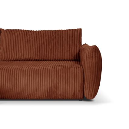 L-shaped universal folding corner lounge suite with a storage space FRIDA brown