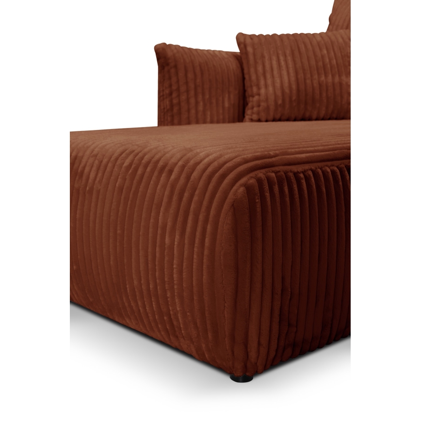 L-shaped universal folding corner lounge suite with a storage space FRIDA brown