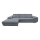 L-shaped upholstered folding corner lounge suite CASTELO left dark grey