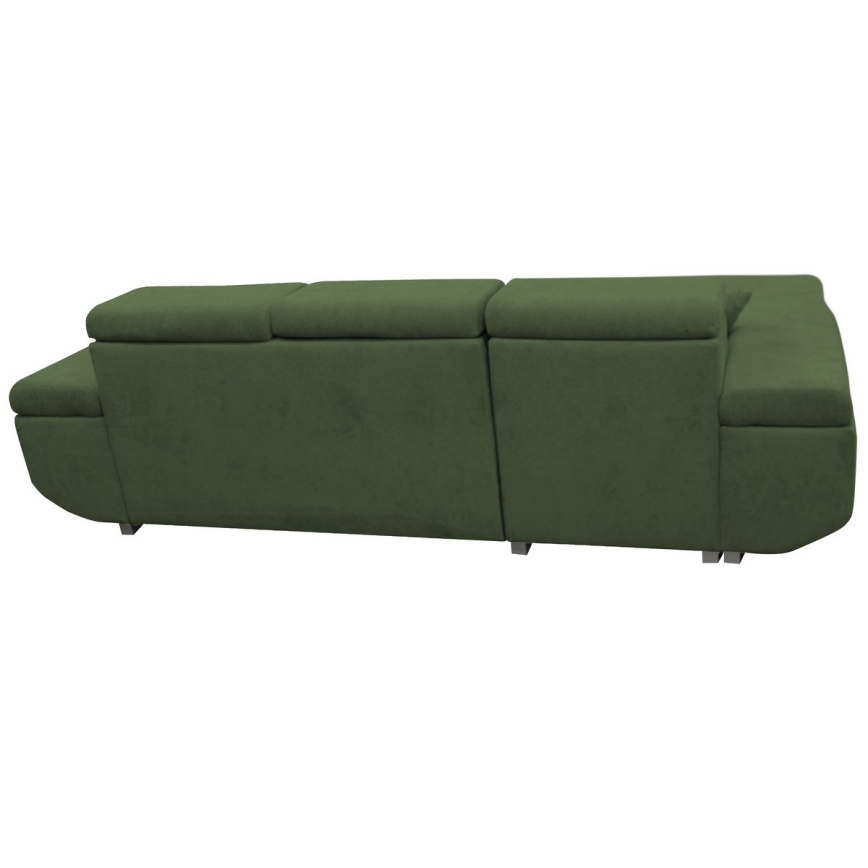 L-shaped upholstered folding corner lounge suite CASTELO left green