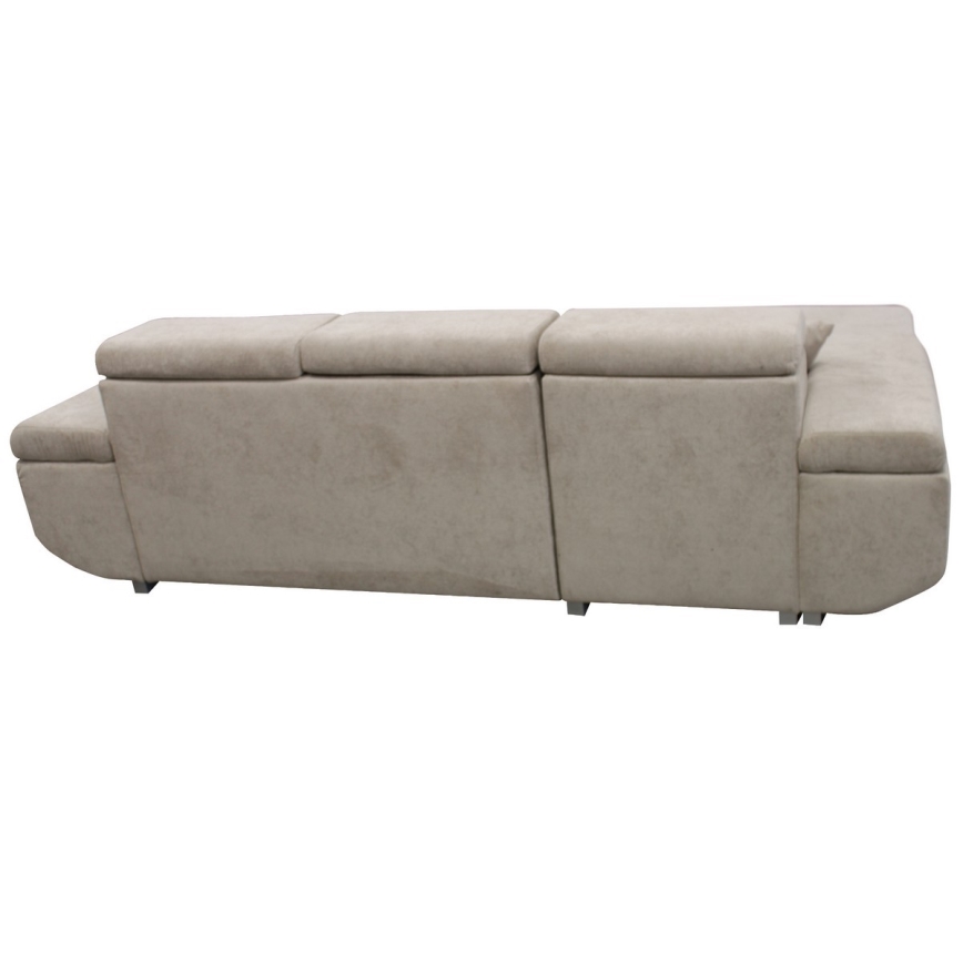 L-shaped upholstered folding corner lounge suite CASTELO left grey