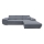 L-shaped upholstered folding corner lounge suite CASTELO right dark grey
