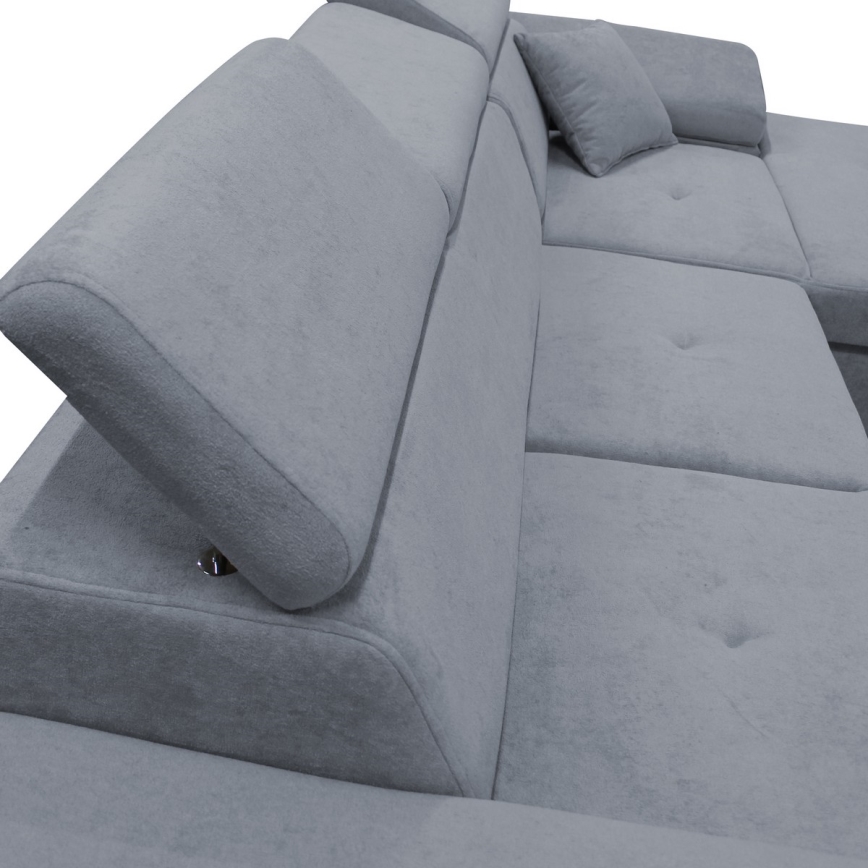 L-shaped upholstered folding corner lounge suite CASTELO right dark grey