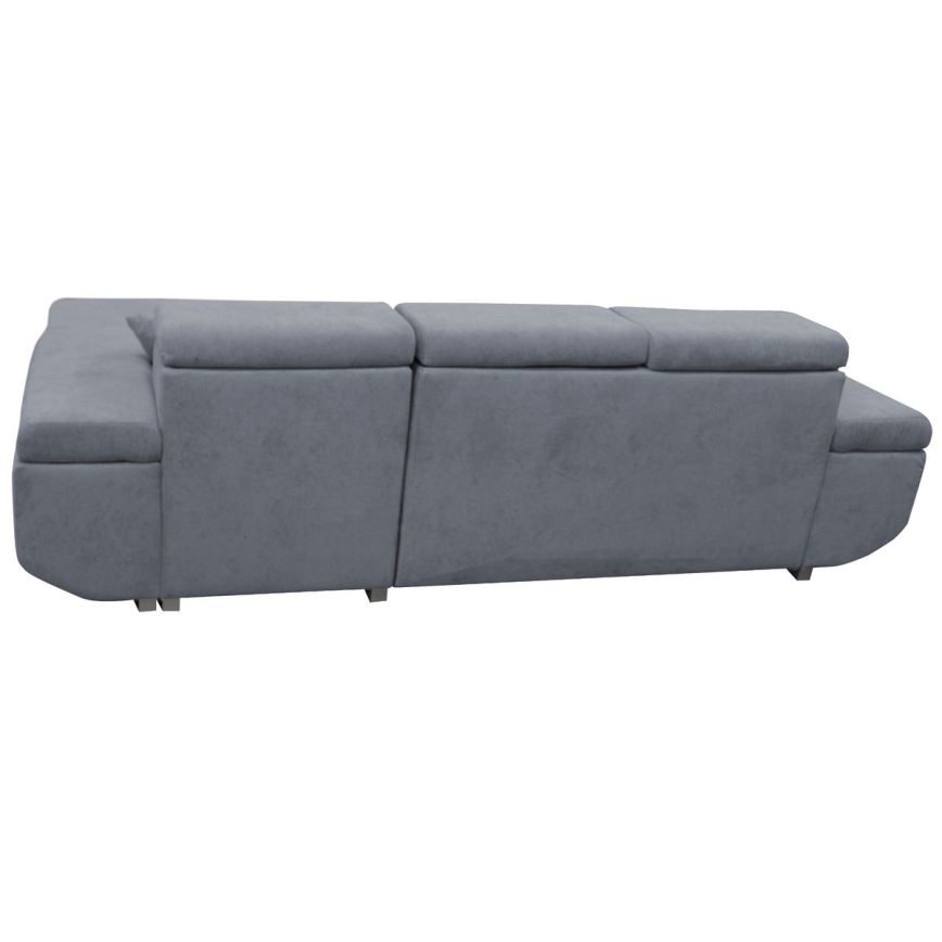 L-shaped upholstered folding corner lounge suite CASTELO right dark grey