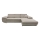 L-shaped upholstered folding corner lounge suite CASTELO right grey