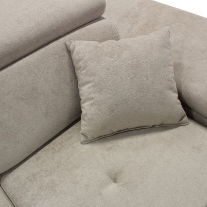 L-shaped upholstered folding corner lounge suite CASTELO right grey