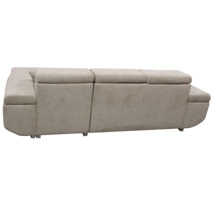 L-shaped upholstered folding corner lounge suite CASTELO right grey