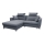 L-shaped upholstered folding corner lounge suite HORTA left dark grey