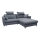 L-shaped upholstered folding corner lounge suite HORTA right dark grey