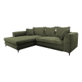 L-shaped upholstered folding corner lounge suite LAGOA left green