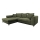 L-shaped upholstered folding corner lounge suite LAGOA left green