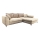 L-shaped upholstered folding corner lounge suite LAGOA right beige/brown
