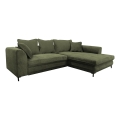 L-shaped upholstered folding corner lounge suite LAGOA right green
