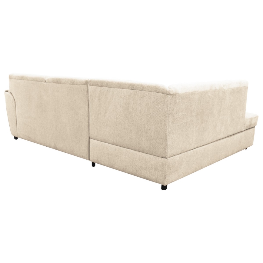 L-shaped upholstered folding corner lounge suite SERPA left beige