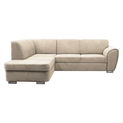 L-shaped upholstered folding corner lounge suite SERPA left beige