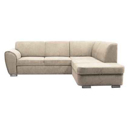 L-shaped upholstered folding corner lounge suite SERPA right beige