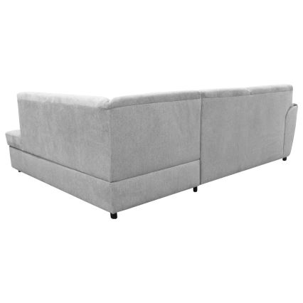 L-shaped upholstered folding corner lounge suite SERPA right grey
