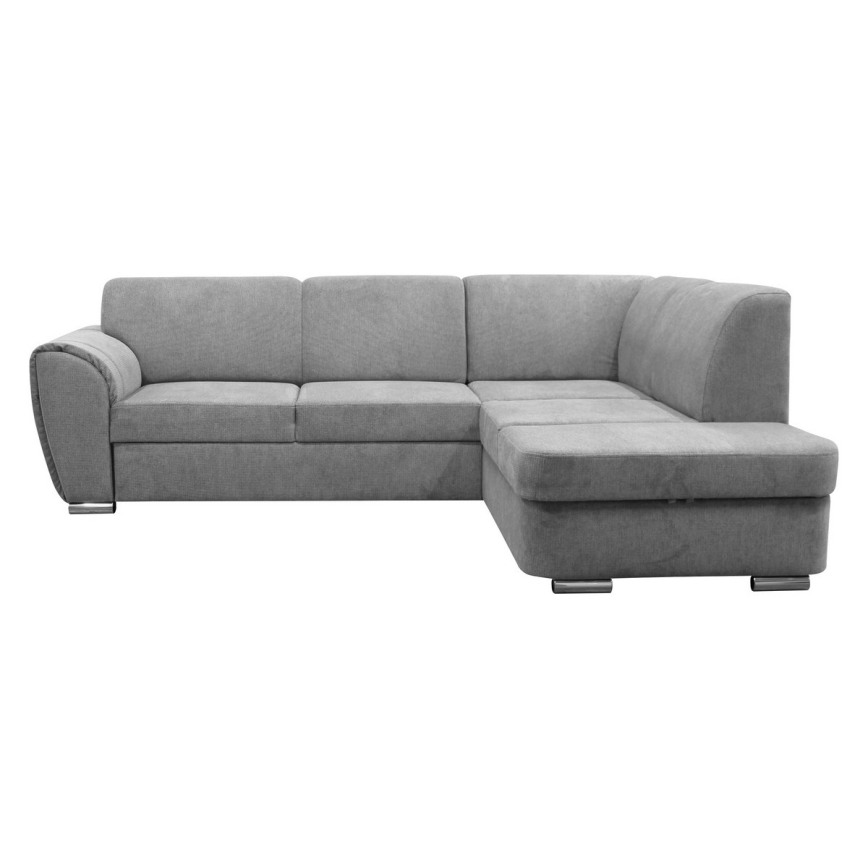 L-shaped upholstered folding corner lounge suite SERPA right grey