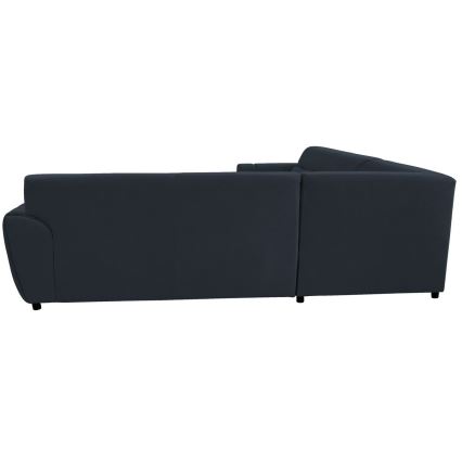 L-shaped upholstered folding corner lounge suite VISEU left anthracite/black