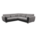 L-shaped upholstered folding corner lounge suite VISEU left grey/black