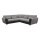 L-shaped upholstered folding corner lounge suite VISEU left grey/black