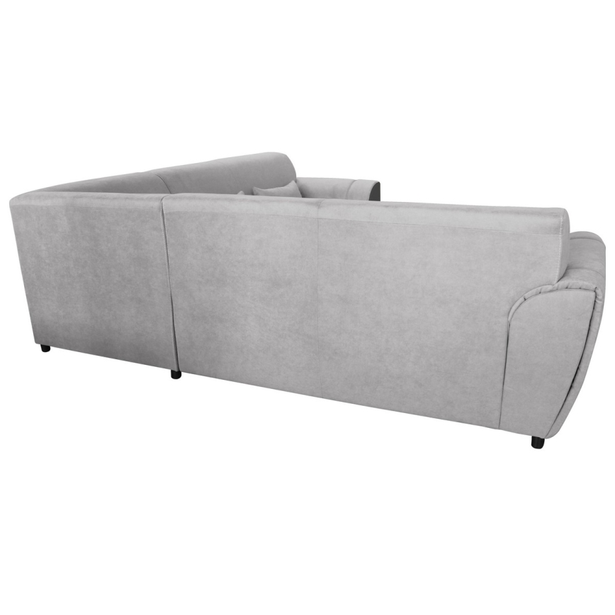 L-shaped upholstered folding corner lounge suite VISEU left grey/black