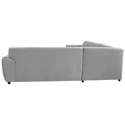 L-shaped upholstered folding corner lounge suite VISEU left grey/black