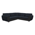 L-shaped upholstered folding corner lounge suite VISEU right anthracite/black