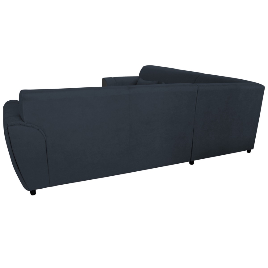 L-shaped upholstered folding corner lounge suite VISEU right anthracite/black