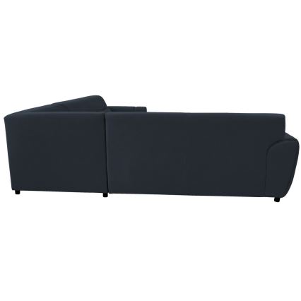 L-shaped upholstered folding corner lounge suite VISEU right anthracite/black