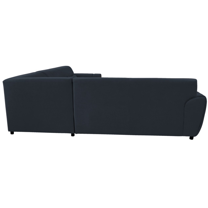 L-shaped upholstered folding corner lounge suite VISEU right anthracite/black
