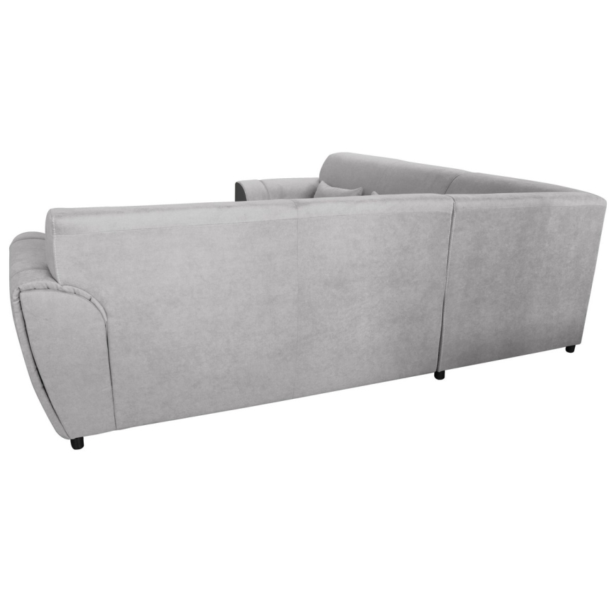 L-shaped upholstered folding corner lounge suite VISEU right grey/black