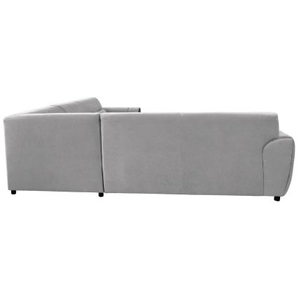 L-shaped upholstered folding corner lounge suite VISEU right grey/black